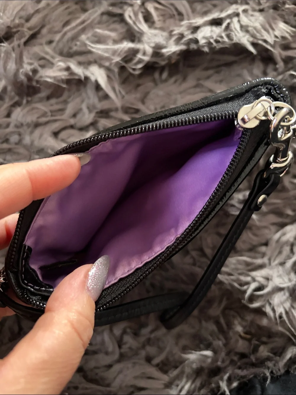 Coach Black Signature C Wristlet Coin Pouch
